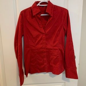 Hugo Boss Red Baschina Stretch Cotton Shirt